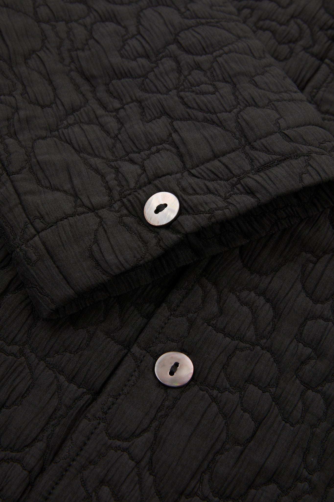 Black Quilted Utility Long Sleeves Shirt