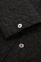 Black Quilted Utility Long Sleeves Shirt