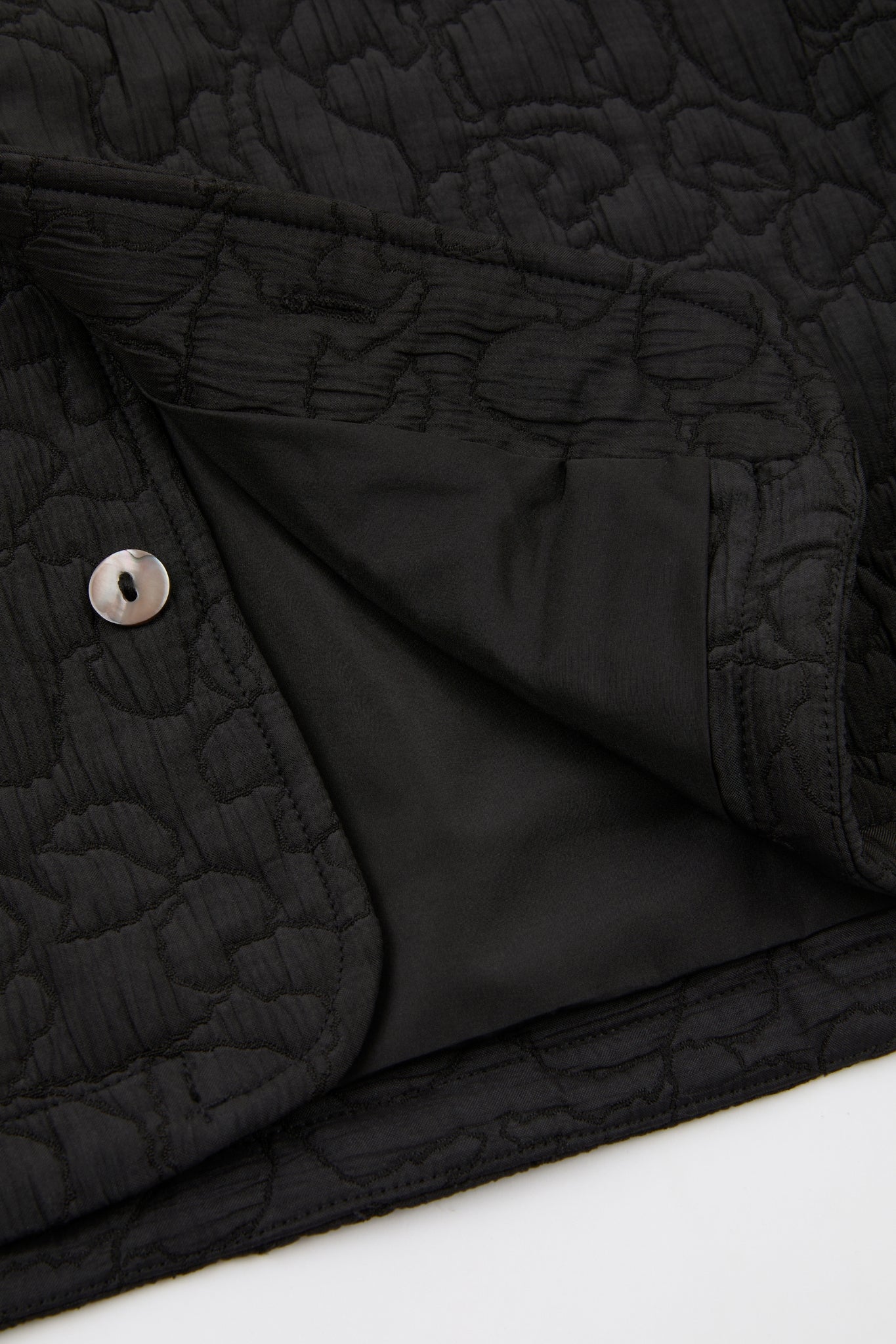 Black Quilted Utility Long Sleeves Shirt
