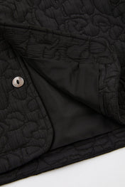 Black Quilted Utility Long Sleeves Shirt