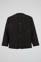 Black Quilted Utility Long Sleeves Shirt