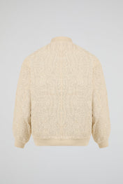 Ivory Embroidered Bomber Jacket
