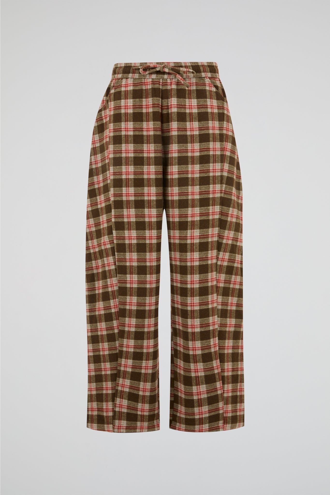 Brown Check Wide Trouser