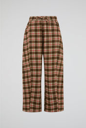 Brown Check Wide Trouser
