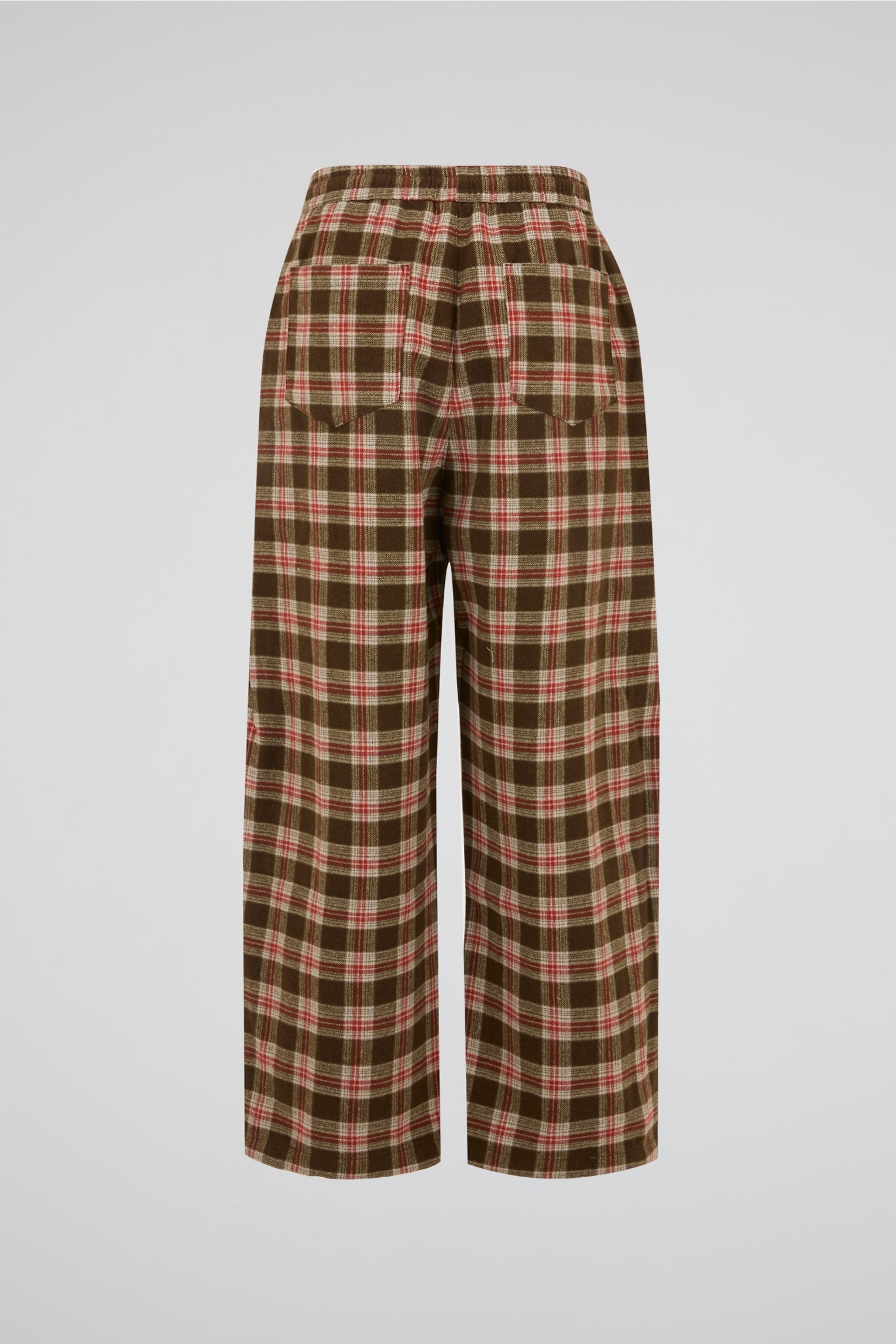 Brown Check Wide Trouser