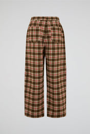 Brown Check Wide Trouser