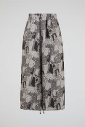 Abstract Monochromatic Wide-Leg Pants