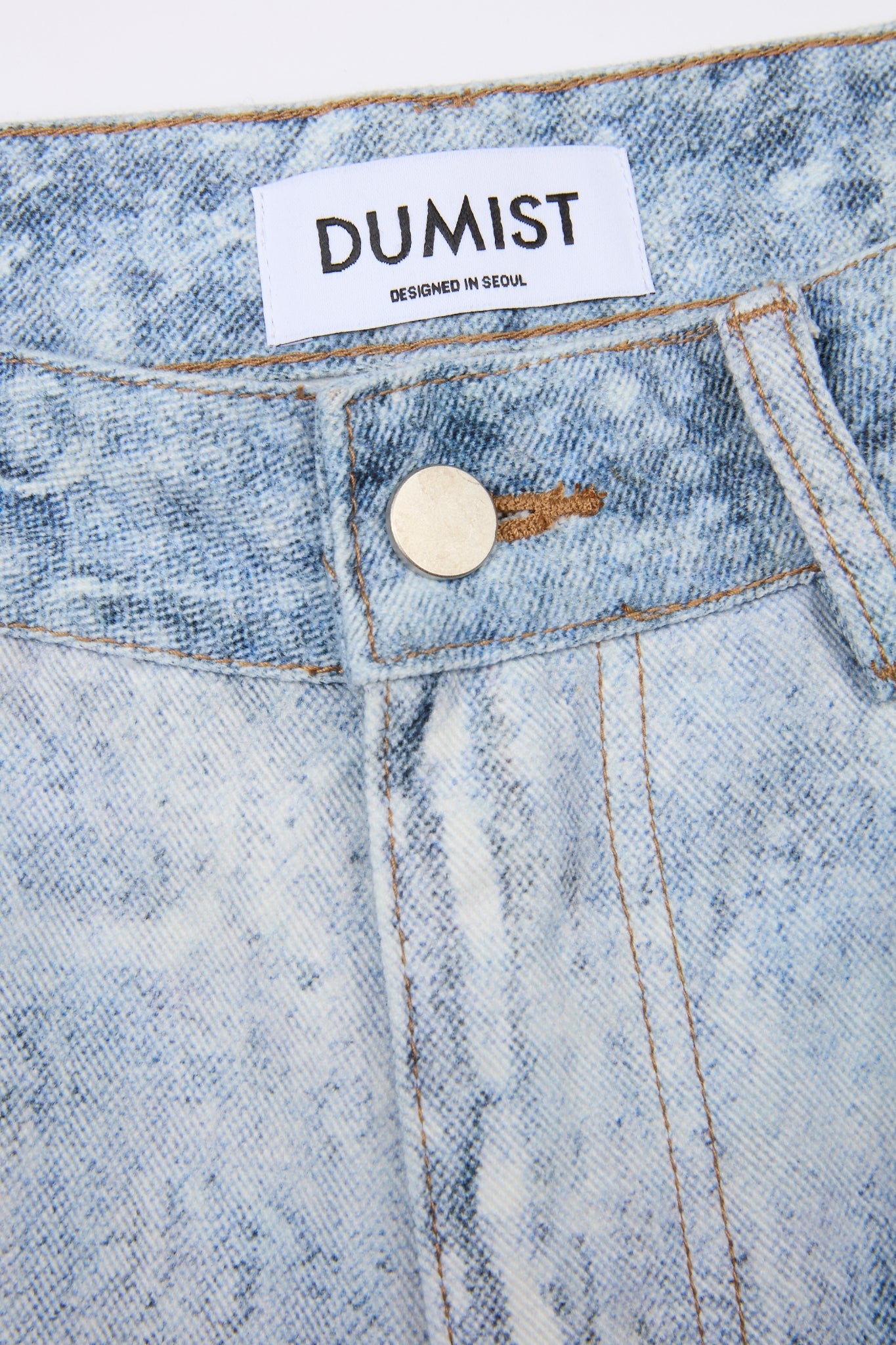 Faded Wide-Leg Denim Trousers