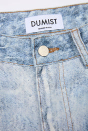 Faded Wide-Leg Denim Trousers