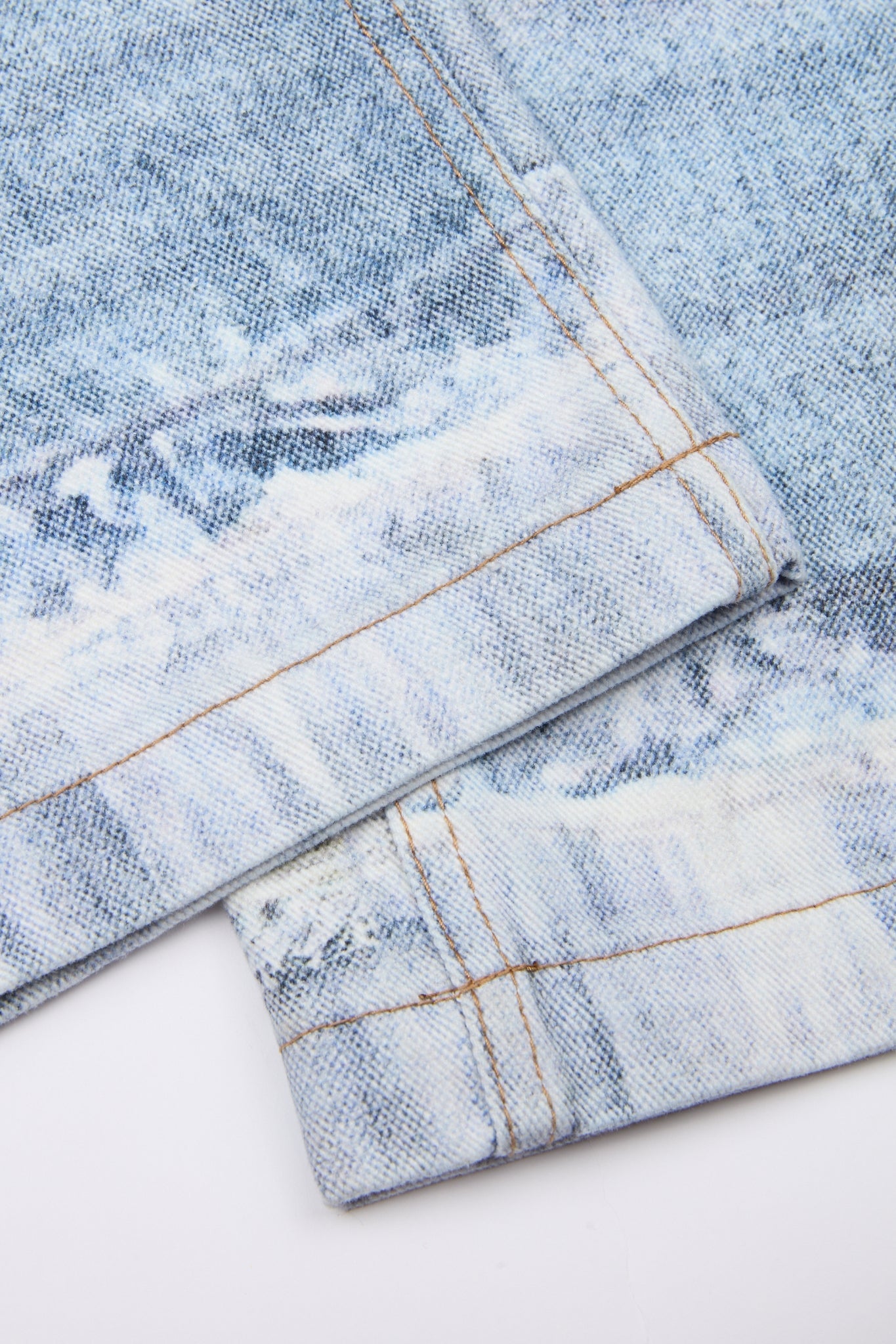 Faded Wide-Leg Denim Trousers