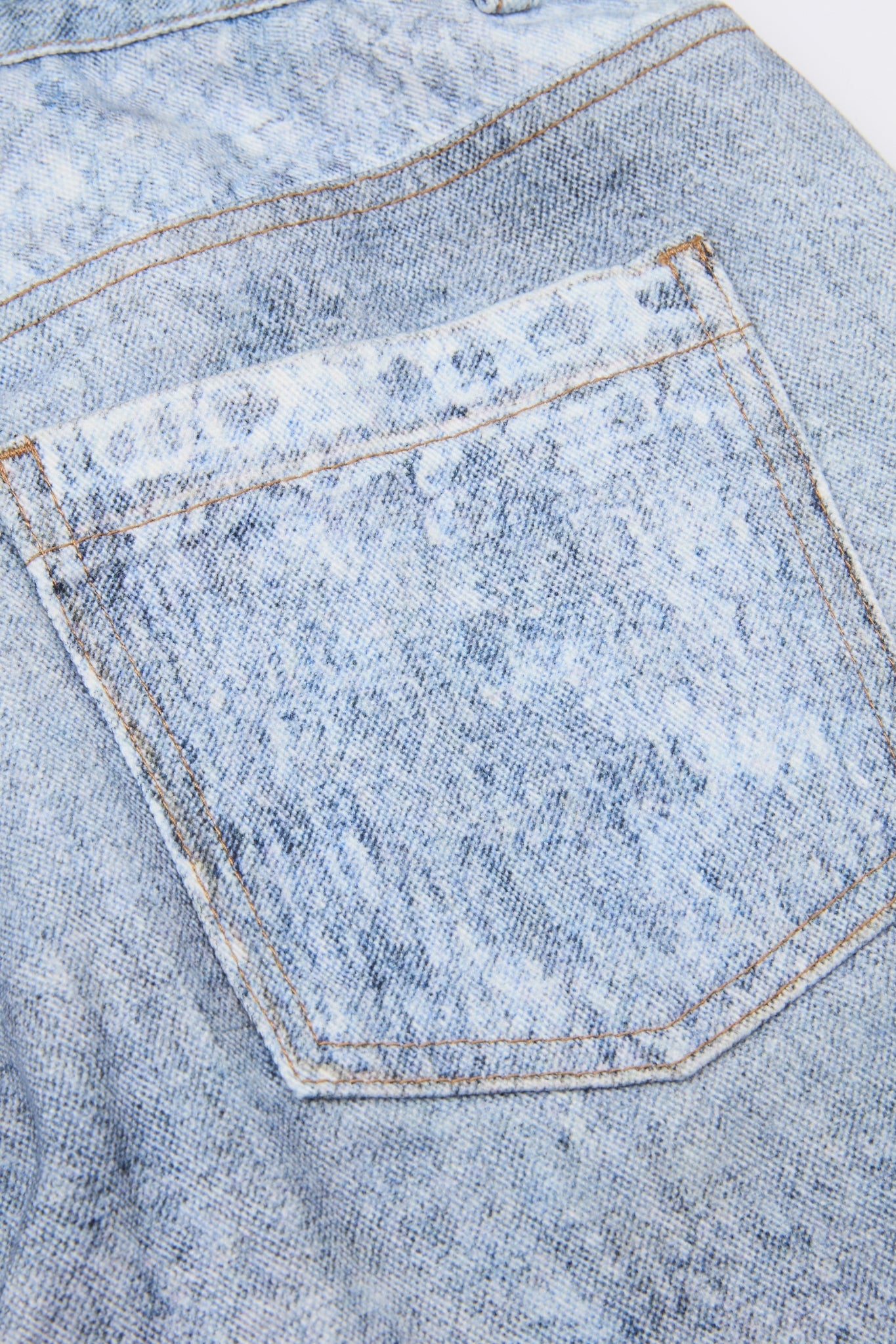 Faded Wide-Leg Denim Trousers