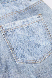Faded Wide-Leg Denim Trousers