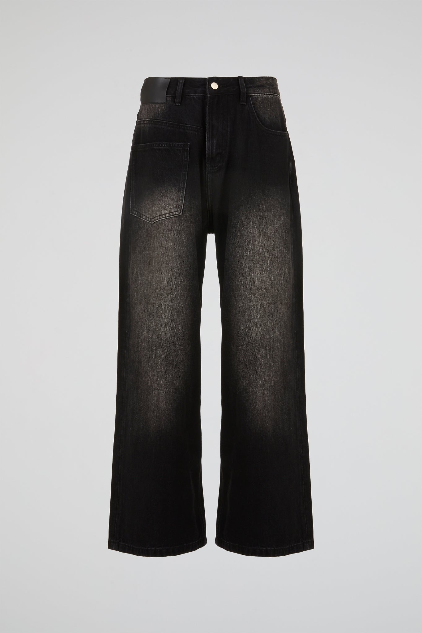 Washed Noir Wide Denim