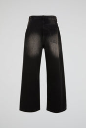 Washed Noir Wide Denim