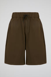 Brown Elastic Wide Short