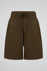 Brown Elastic Wide Short