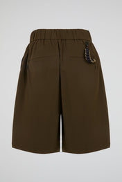 Brown Elastic Wide Short