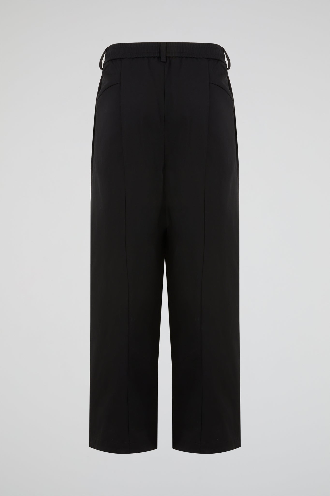 Black Pleated Button-Front Trousers
