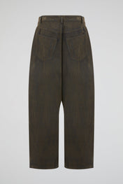 Brown Heavyweight Wide-Leg Trousers