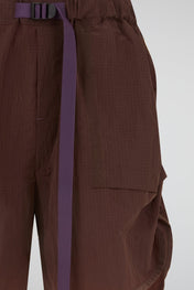Brown Technical Belted Short