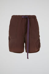 Brown Technical Belted Short