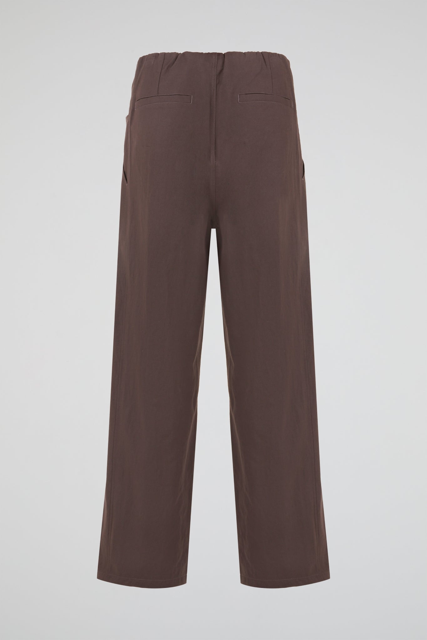 Brown Pleated Straight Leg Trouser