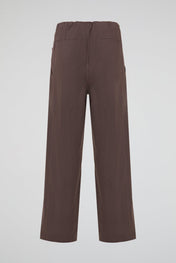Brown Pleated Straight Leg Trouser