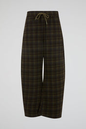 Green Plaid Relaxed Trouser