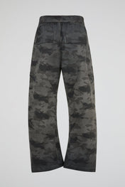 Monochrome Camouflage Drawstring Pants
