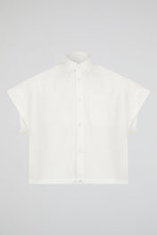 Ivory Structured Sleeveless Shirt