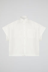 Ivory Structured Sleeveless Shirt
