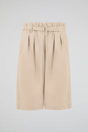 Belted Tailored Short Khaki