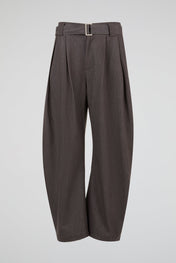 Brown Tailored Belted Wide Leg Trousers