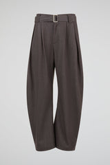 Brown Tailored Belted Wide Leg Trousers