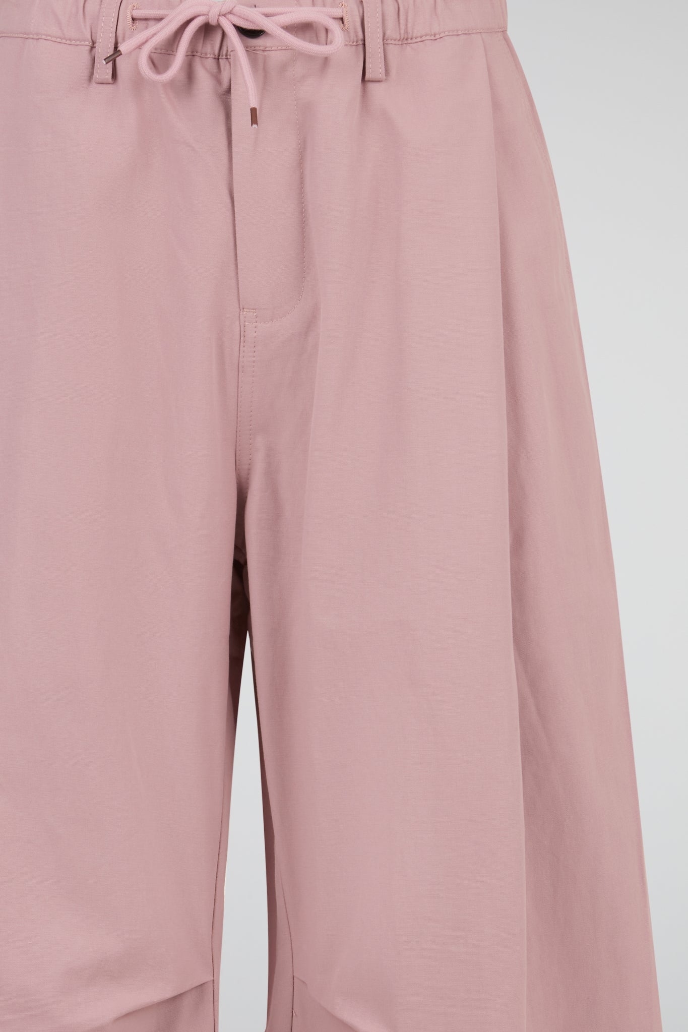 Pink Drawstring Wide-Leg Trousers