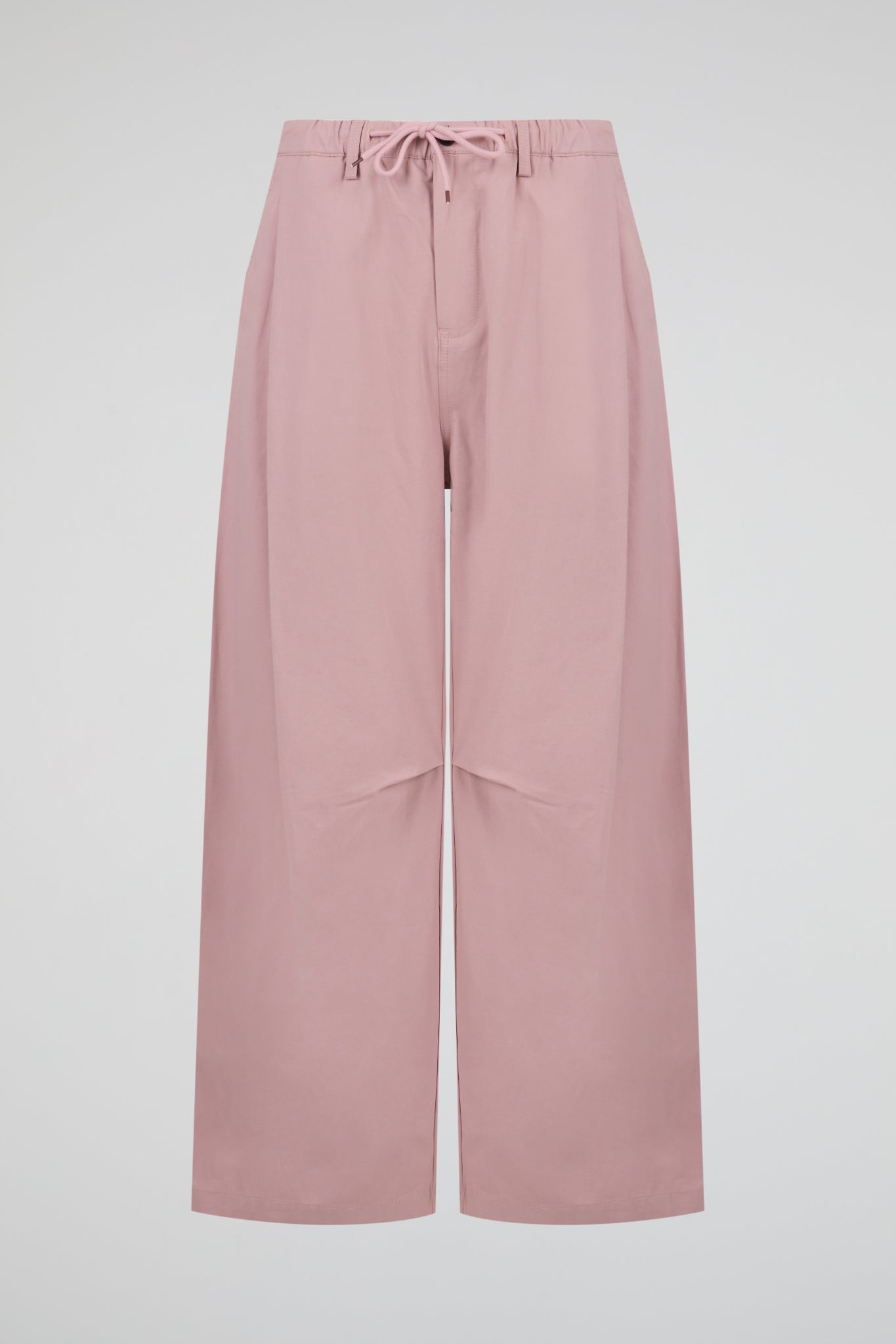 Pink Drawstring Wide-Leg Trousers