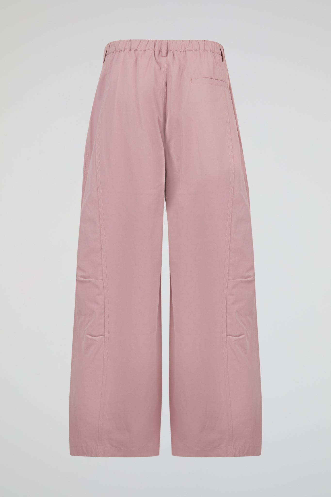Pink Drawstring Wide-Leg Trousers