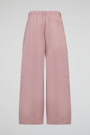 Pink Drawstring Wide-Leg Trousers