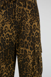 Leopard Utility Wide-Leg Cargo Trousers
