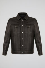 Contrast Stitch Leather Jacket
