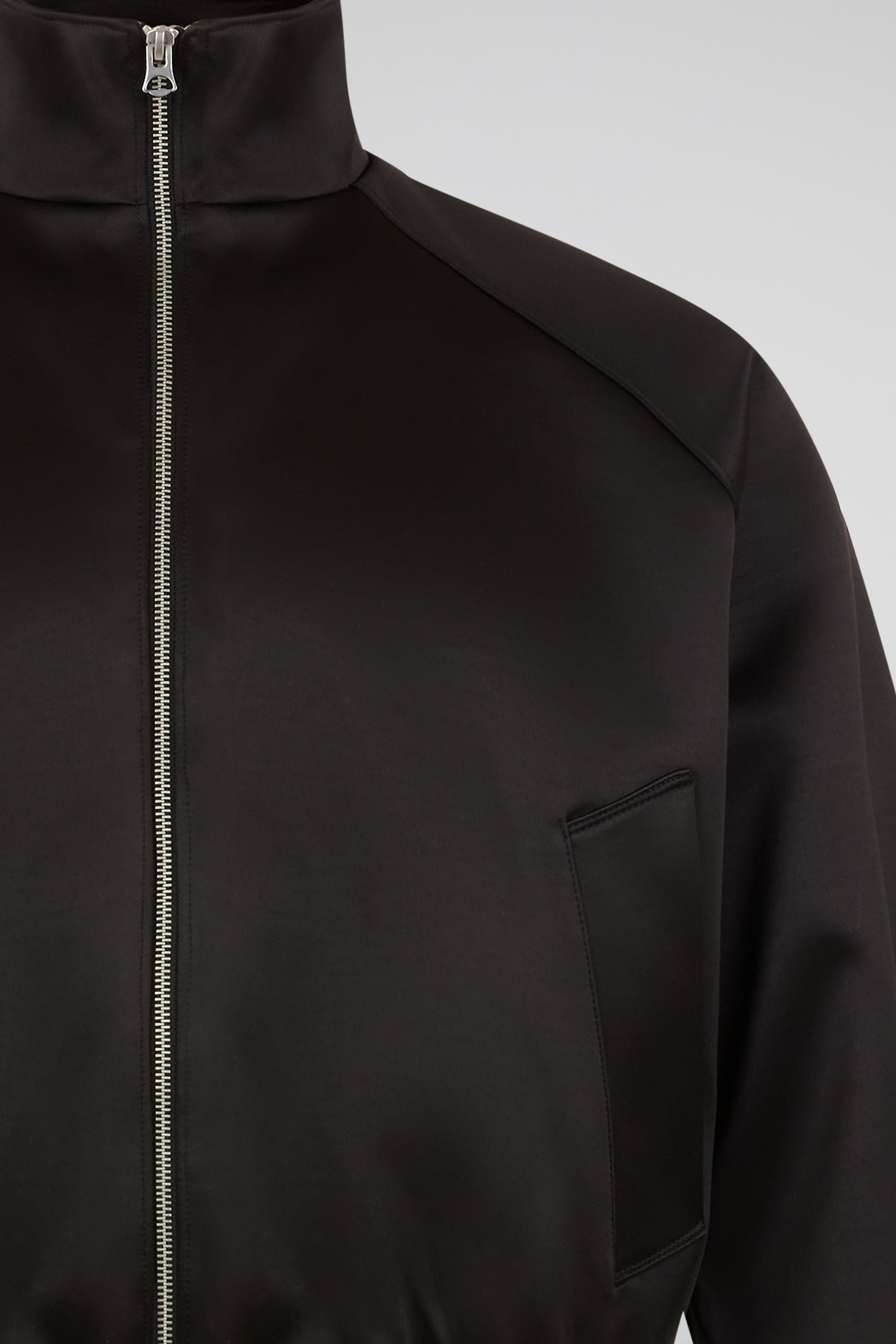 Black Cropped Zip Jacket