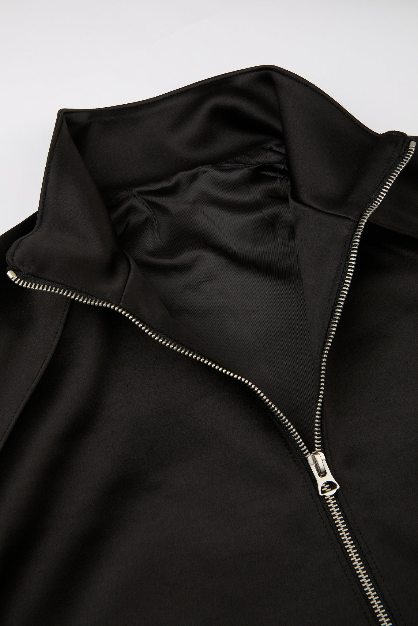 Black Cropped Zip Jacket