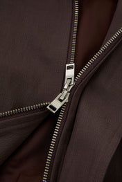 Brown Cropped Zip Jacket