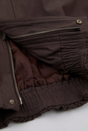 Brown Cropped Zip Jacket