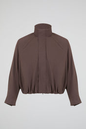 Brown Cropped Zip Jacket