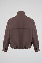 Brown Cropped Zip Jacket