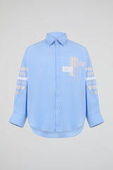 Patchwork Shirt Blue