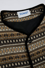 Nordic Pattern Knitted Collarless Jacket