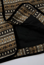 Nordic Pattern Knitted Collarless Jacket