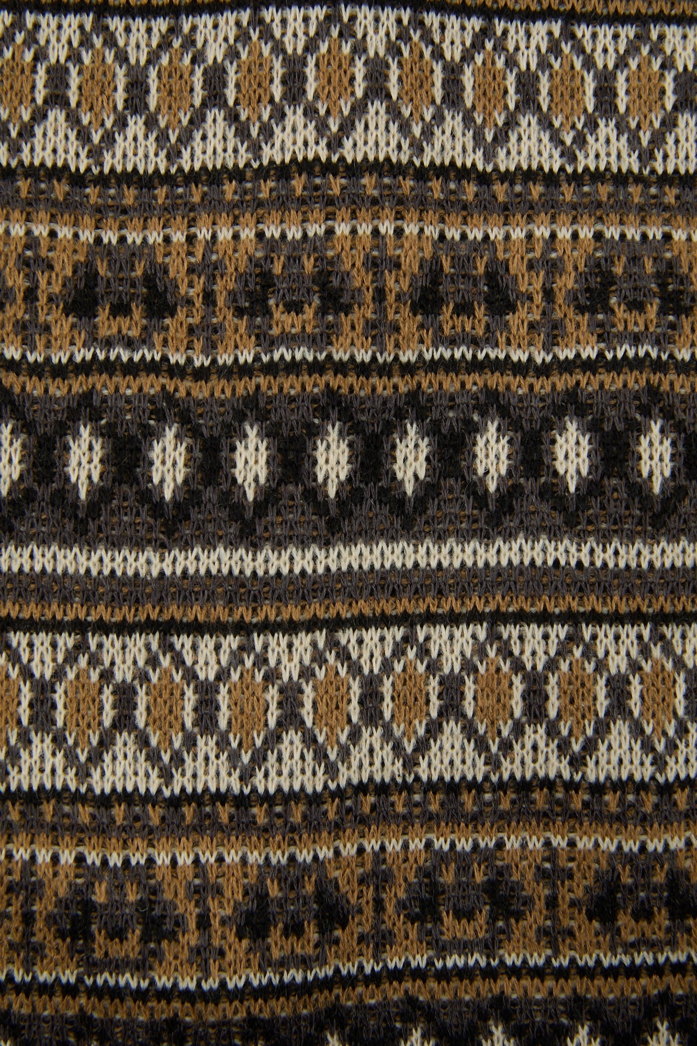 Nordic Pattern Knitted Collarless Jacket
